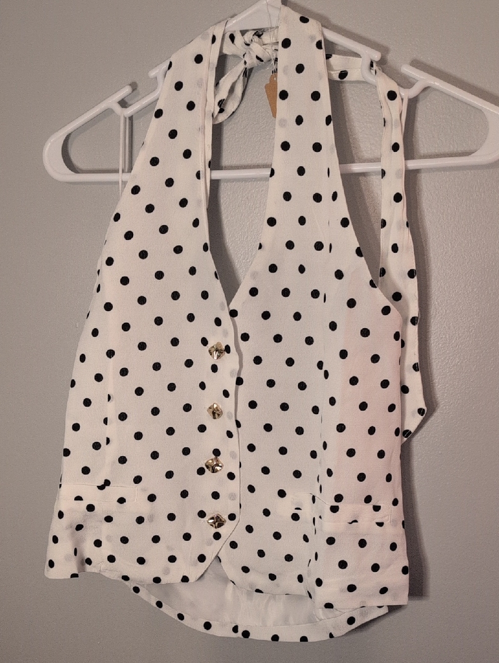 Love Tree White with Black Polka Dot Blouse